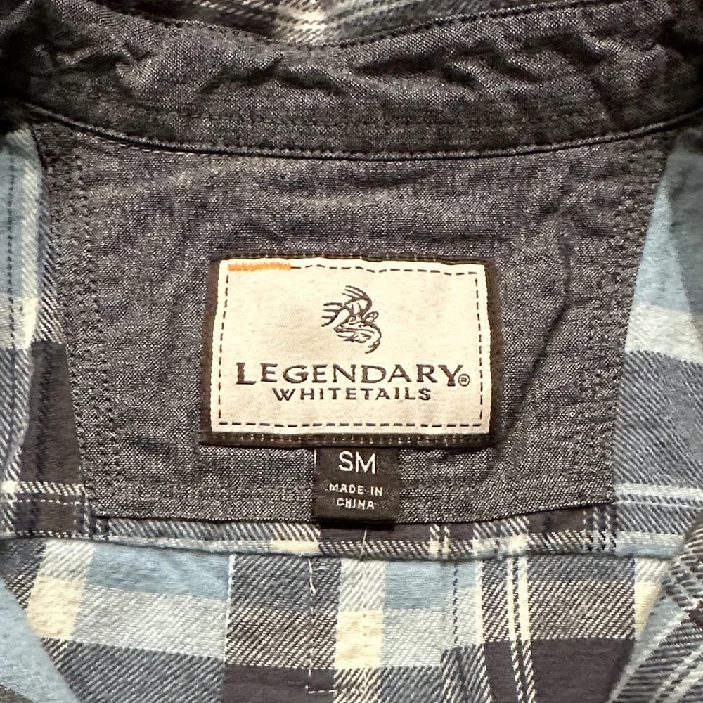 Legendary Whitetails Open Spaces Blue and Gray Plaid flannel Shirt Dress Small - Picture 4 of 10